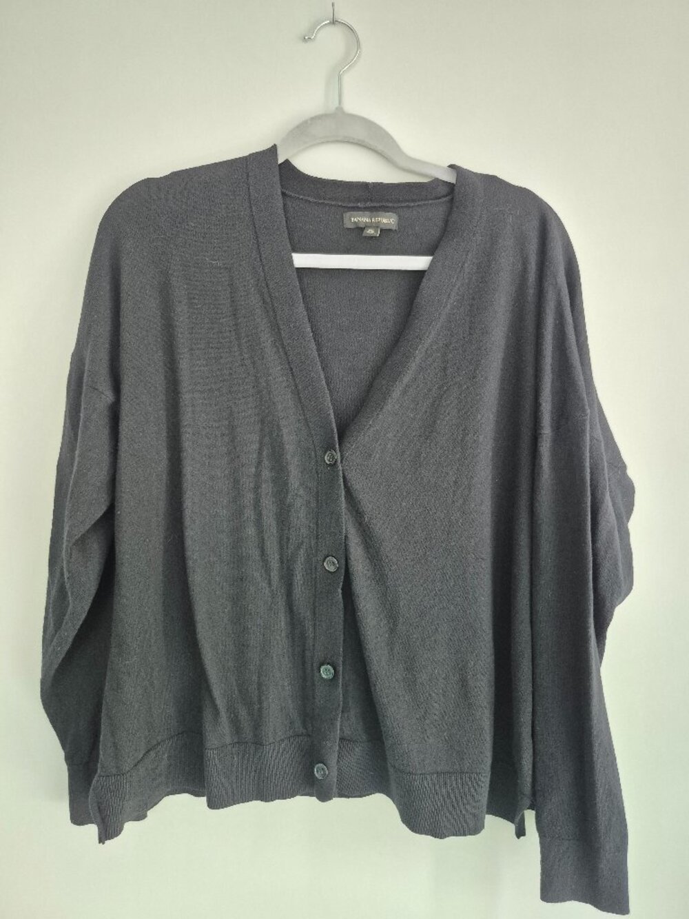 Banana Republic Black Button‑Front Cardigan – Classic Knit Sweater – Size XXL